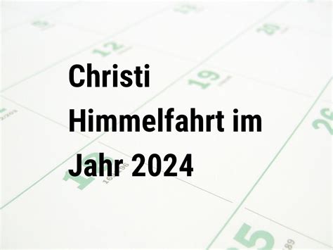 himmelfahrt 2024 kalender